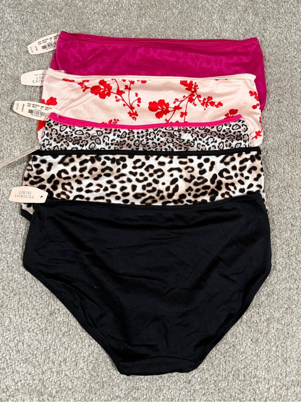 Victoria's Secret Hiphugger Bikini Panty Pack - Black, Pink, Floral, Leopard